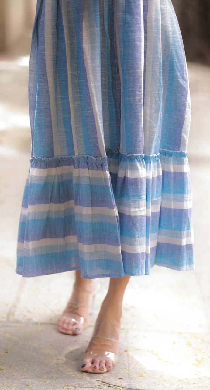 Tritiyaa Premium South Cotton A-Line Midi Dress | Casual One-Piece Kurti Dress