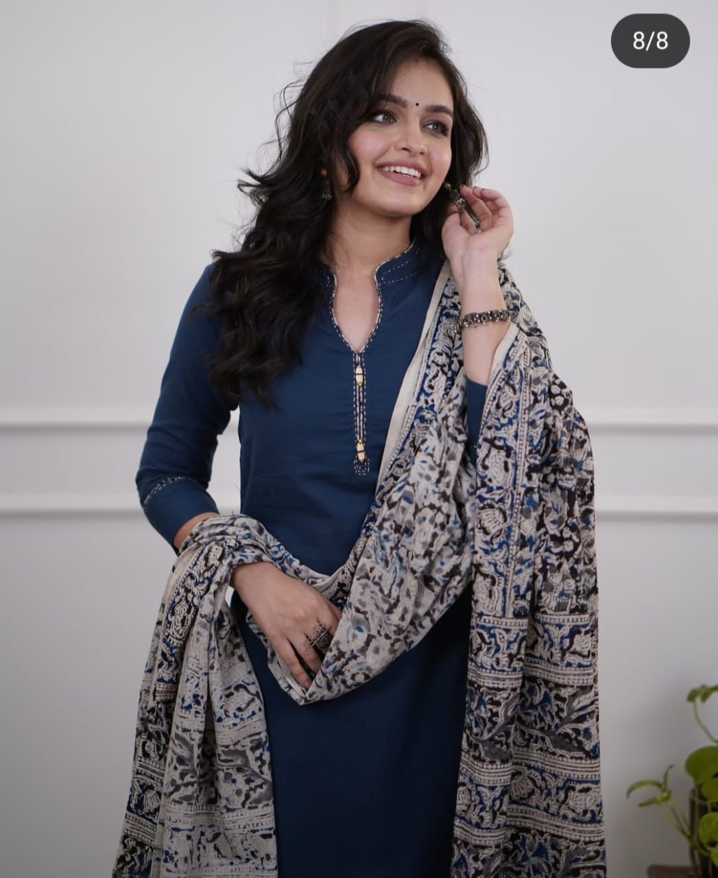 Tritiyaa Premium Khadi Cotton Kurti Pant Dupatta Set | Hand Katha Work 3-Piece Set