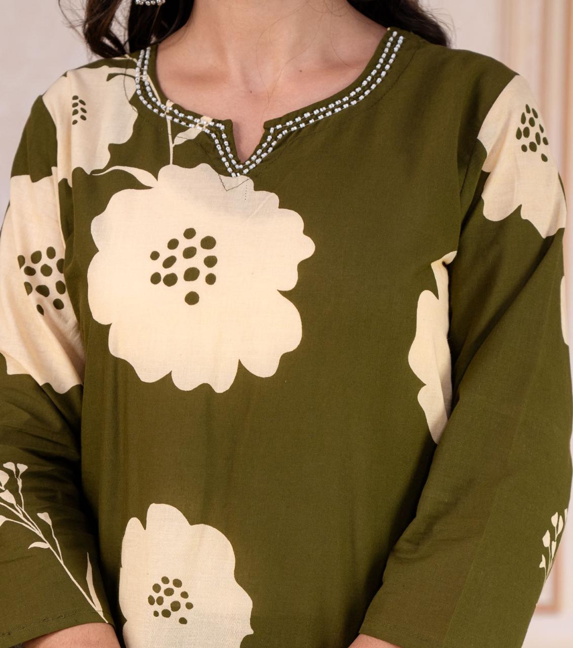 Tritiyaa Heavy Cotton Kurti Pant Dupatta Set | 3-Piece Magic Ethnic Set