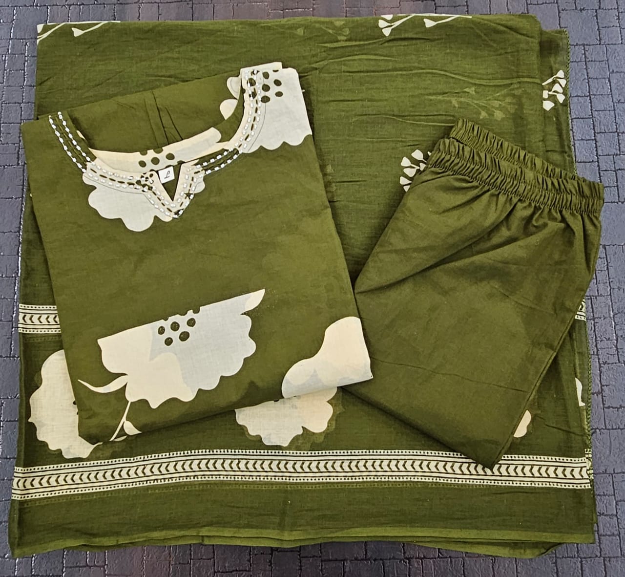 Tritiyaa Heavy Cotton Kurti Pant Dupatta Set | 3-Piece Magic Ethnic Set