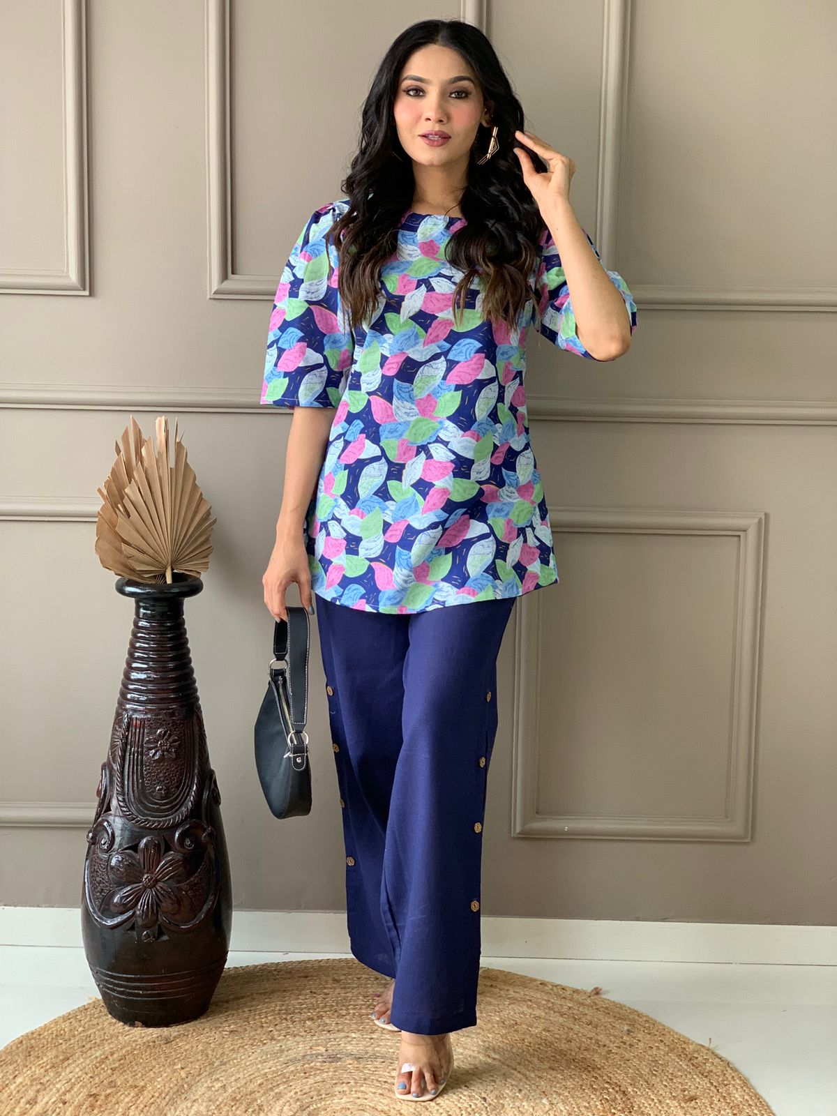 Tritiyaa Pure Cotton Chic Coord Set with Puff Sleeves | Daily Wear Cord Set