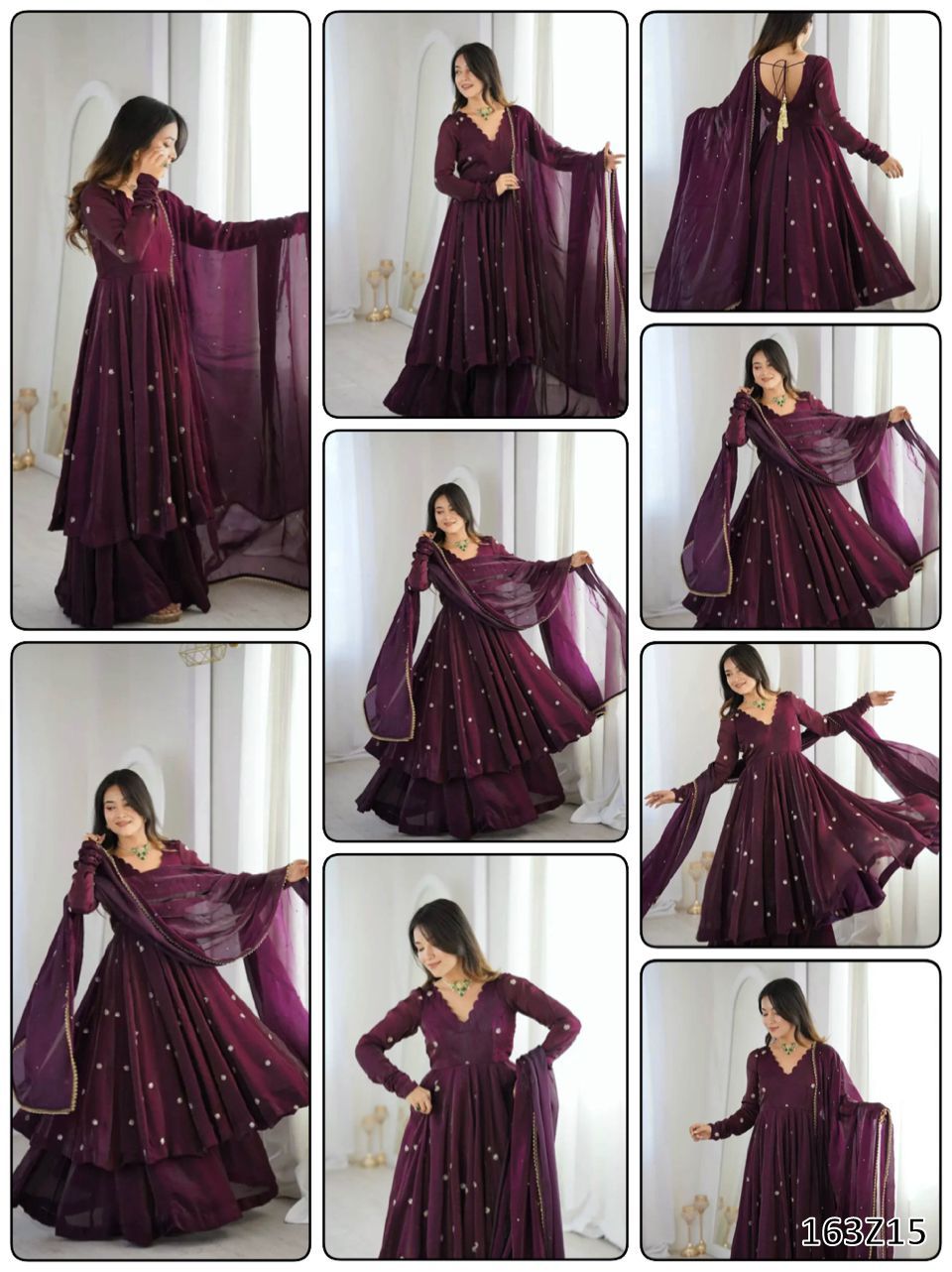 Tritiyaa Elegant Crunchy Silk Embroidered Anarkali Set | 3-Piece Designer Party Wear