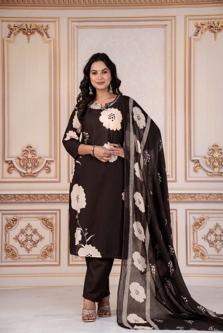 Tritiyaa Heavy Cotton Kurti Pant Dupatta Set | 3-Piece Magic Ethnic Set