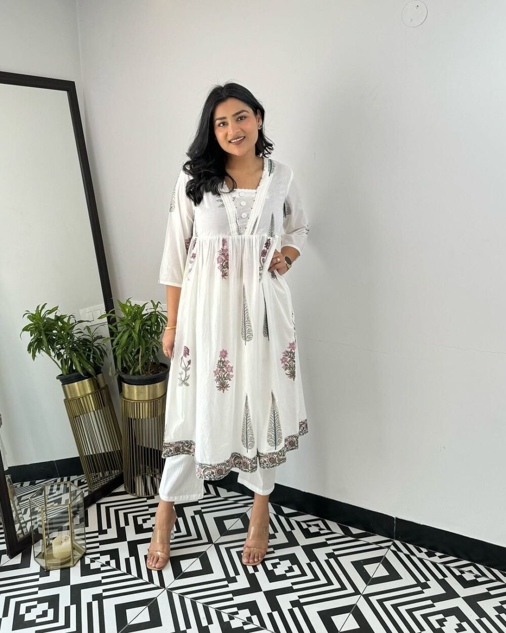 Regal Elegance: Premium Cotton Mughal Butta Suit - Image 5