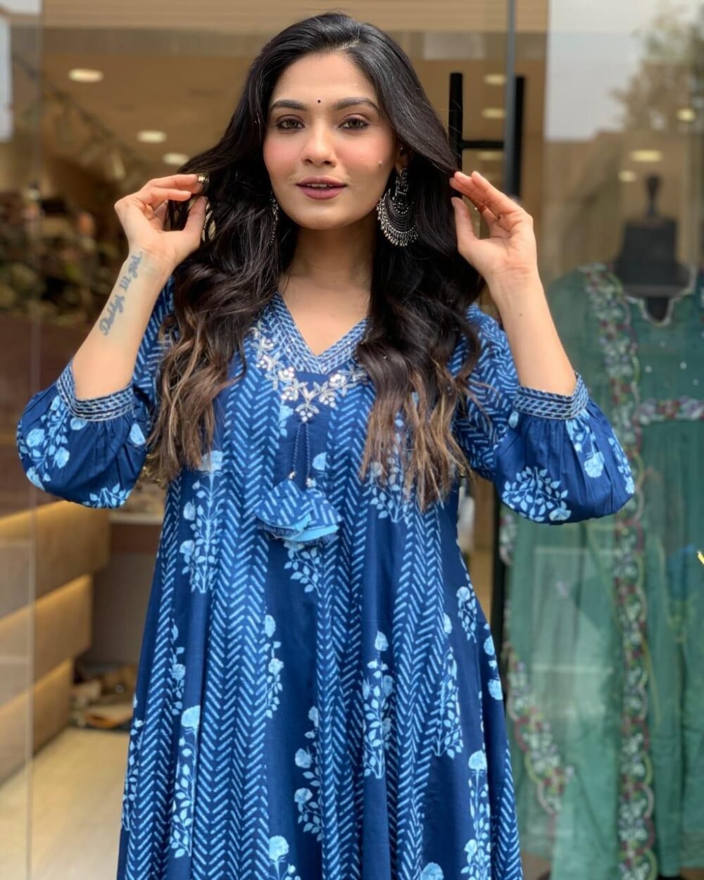 Cotton Kurti with Heavy Sequin Embroidery - Image 7