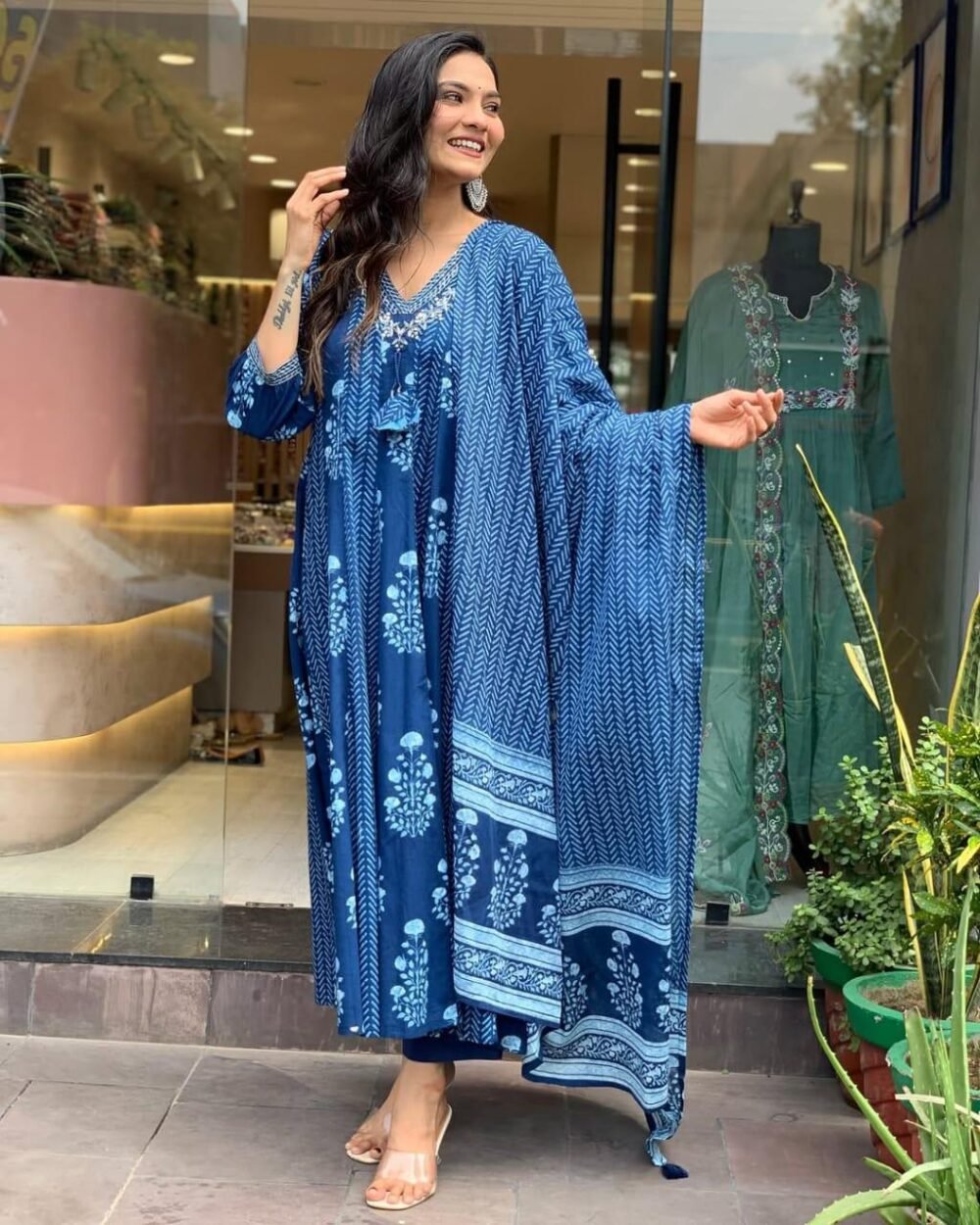 Cotton Kurti with Heavy Sequin Embroidery - Image 5