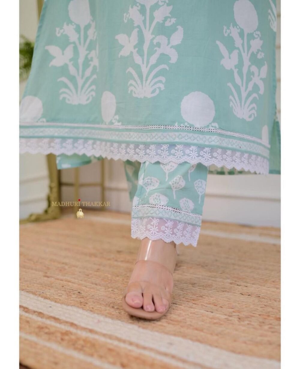 Pastel Premium Cotton Suit with Mul Cotton Dupatta - Image 6