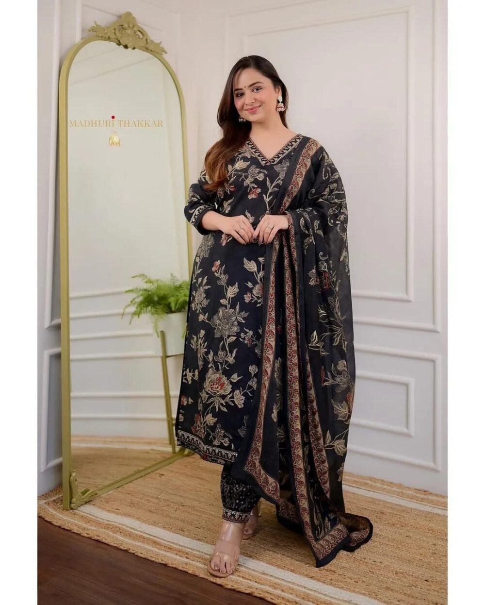 Hand-Embroidered Afghani Cotton Suit Set with Dupatta - Image 3