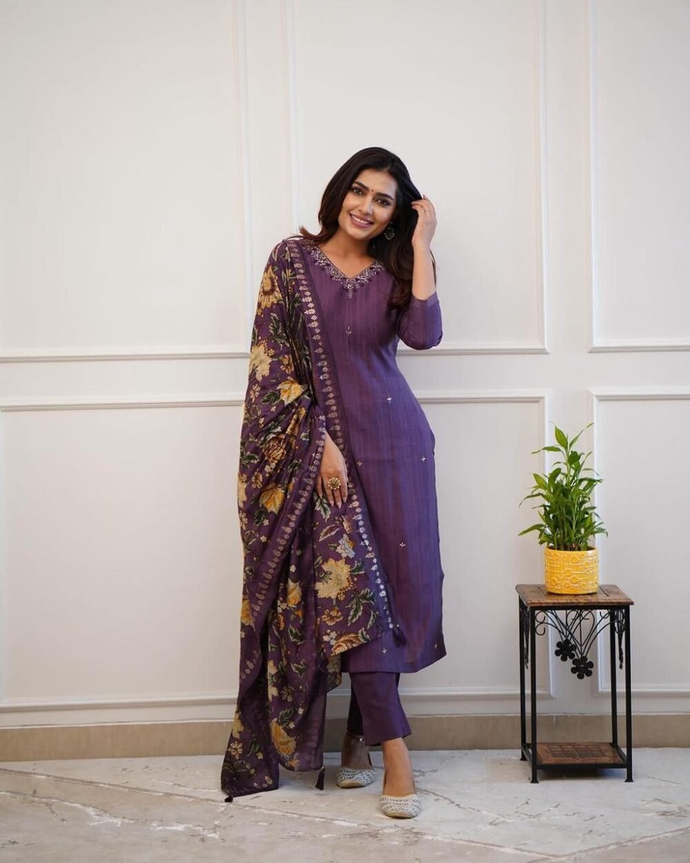 Premium Rayon Suit Set with Digital Muslin Dupatta - Image 2