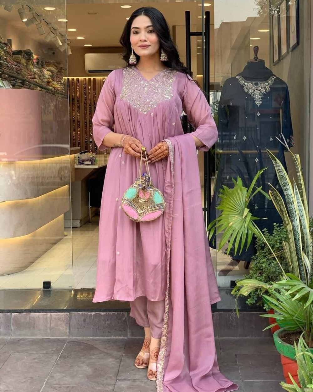 Cotton Anarkali 3-Piece Se - Image 6
