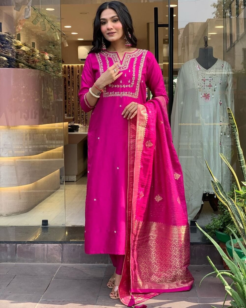 Rayon Kurti with Pant and Latkan Dupatta - Image 3