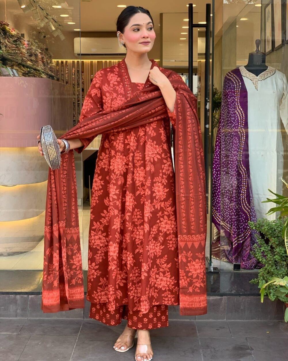Block Print 3-Piece Kurta Pant Dupatta Set