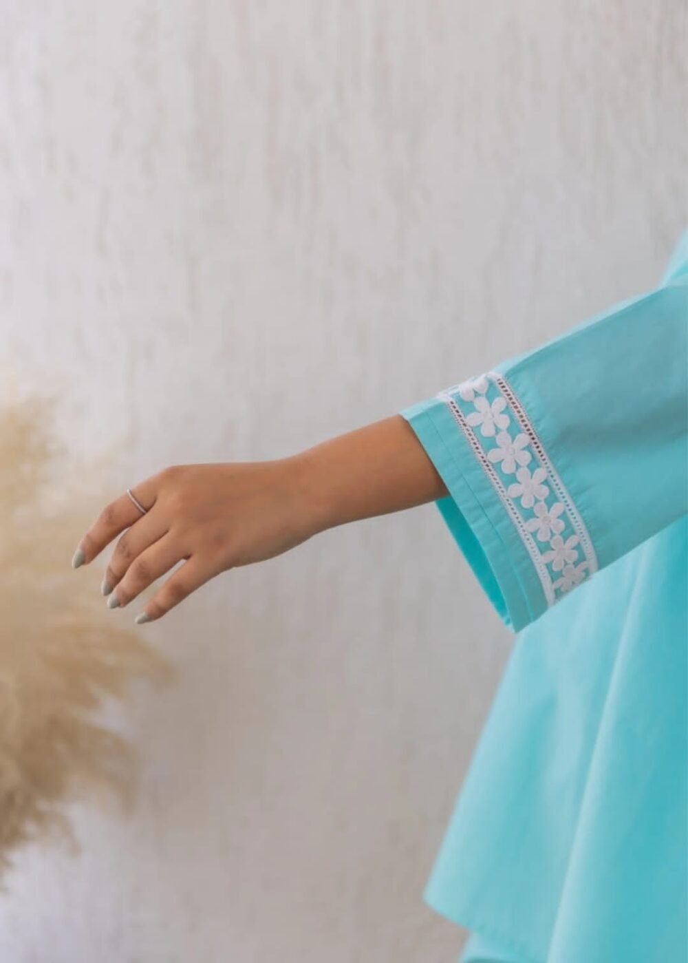 Cotton Cord Set with Lace & Potli Button Detailing - Image 6