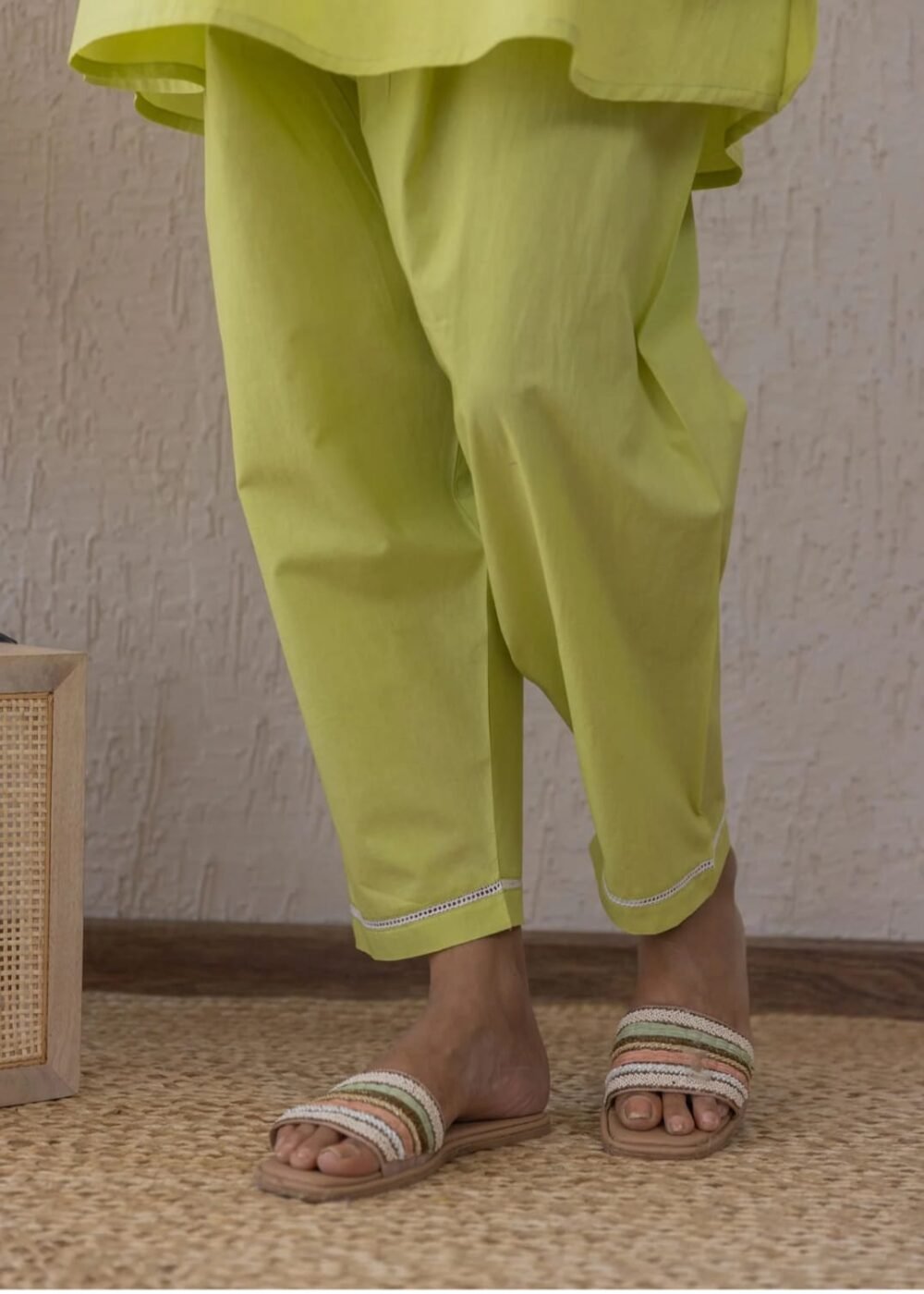 Cotton Cord Set with Lace & Potli Button Detailing - Image 7