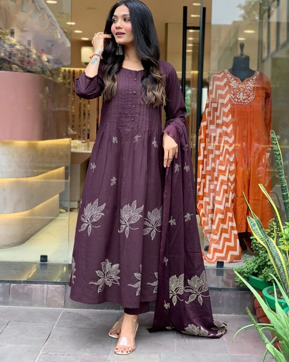 Pure Cotton Printed Kurti Set with Mulmul Dupatta