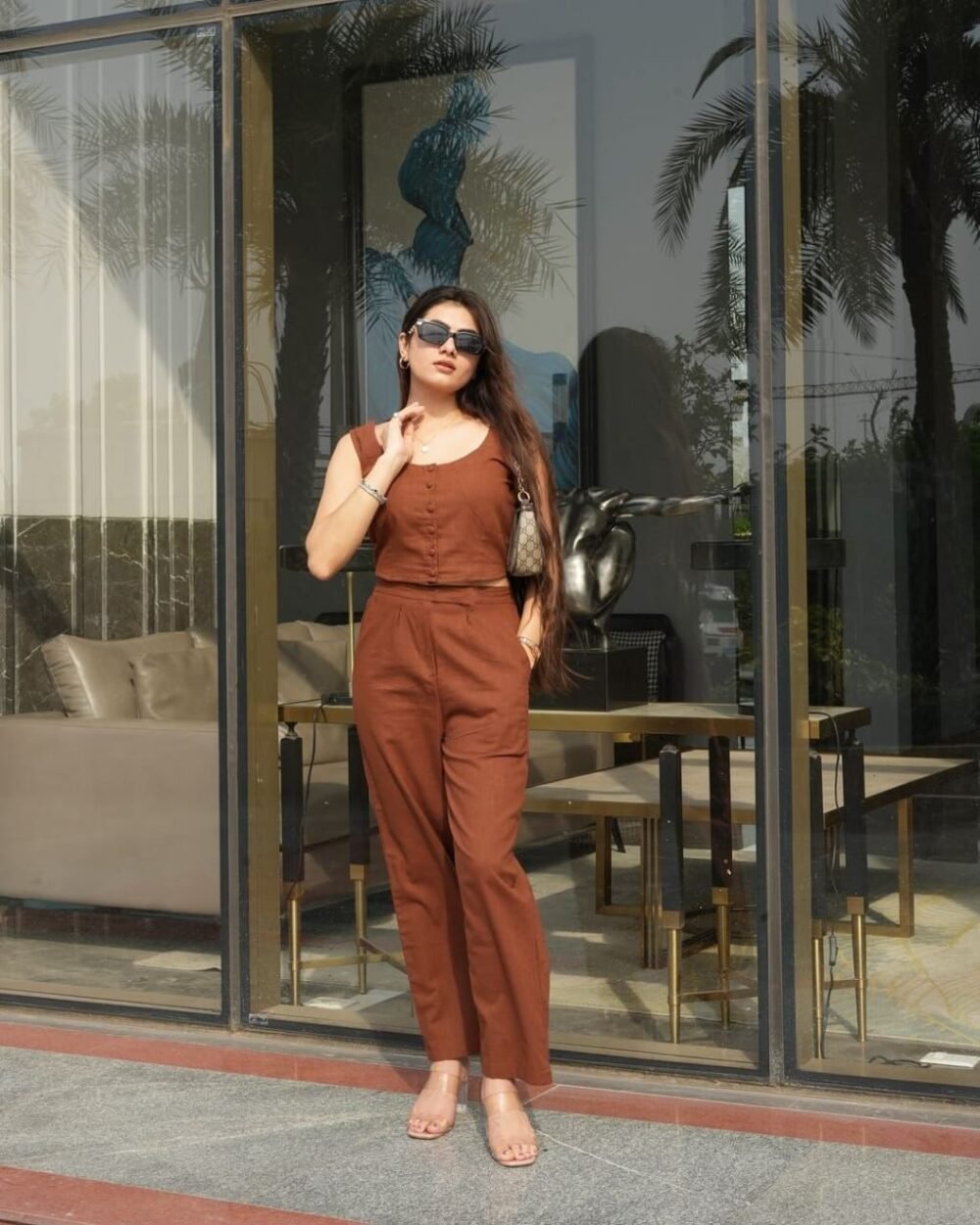 Cotton Slub Co-Ord Set in Striking - Image 4