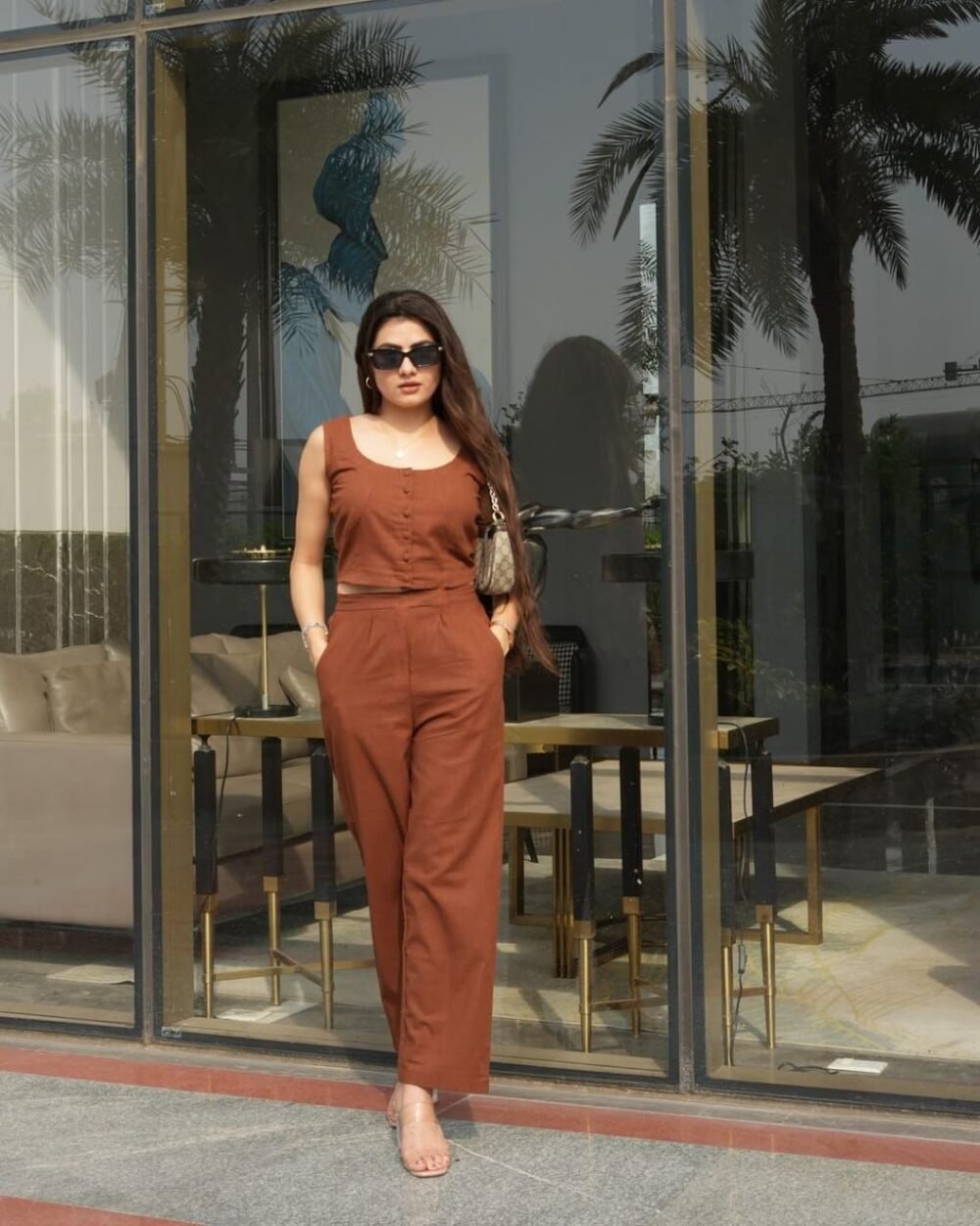Cotton Slub Co-Ord Set in Striking - Image 3
